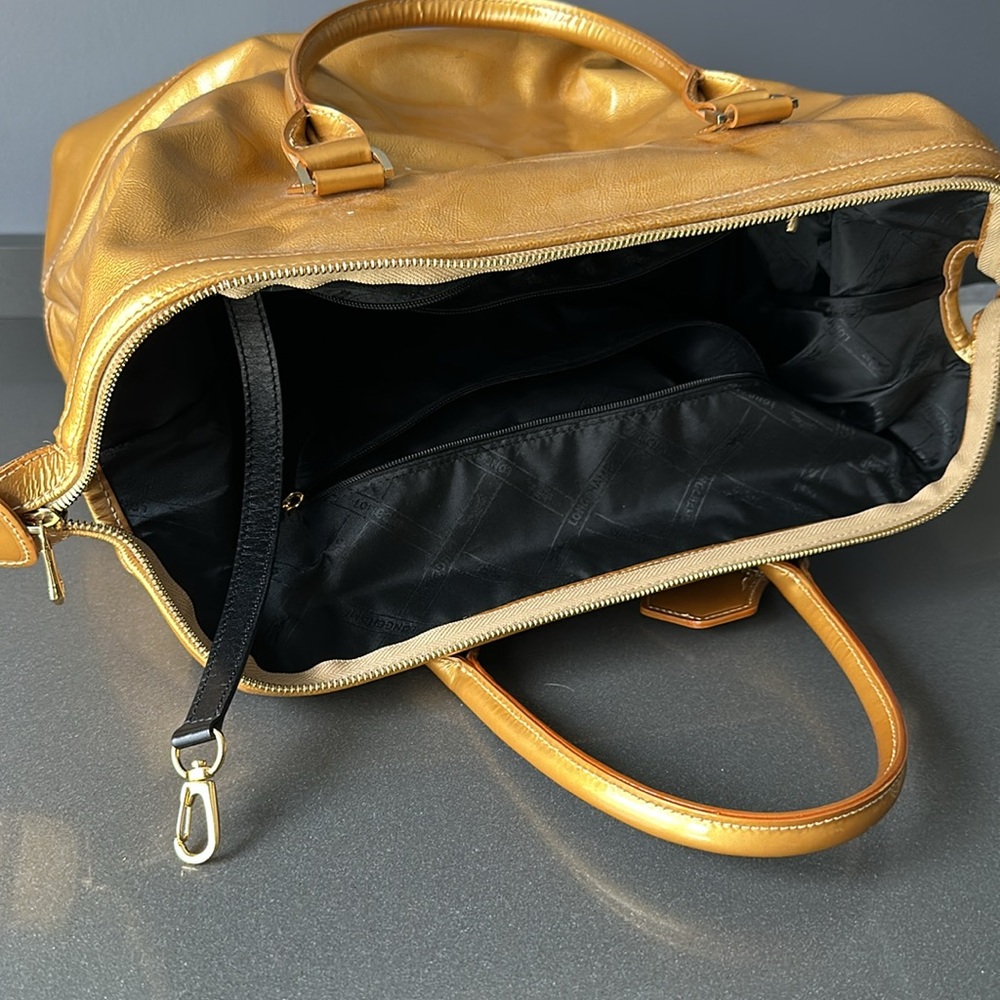 Longchamp Metallic Gold Travel Bag - Picture 6 of 12